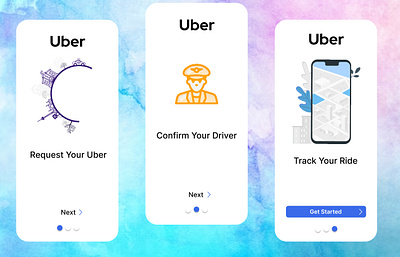 UBER - Onboarding Screens animation ui