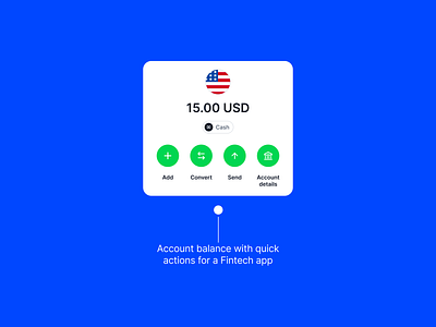 UI Card for Account Balance with Quick Actions add money currency figma finance finance app fintech fintech app mobile mobile app transfer funds ui ui design uikit uiux ux ux design webdesign