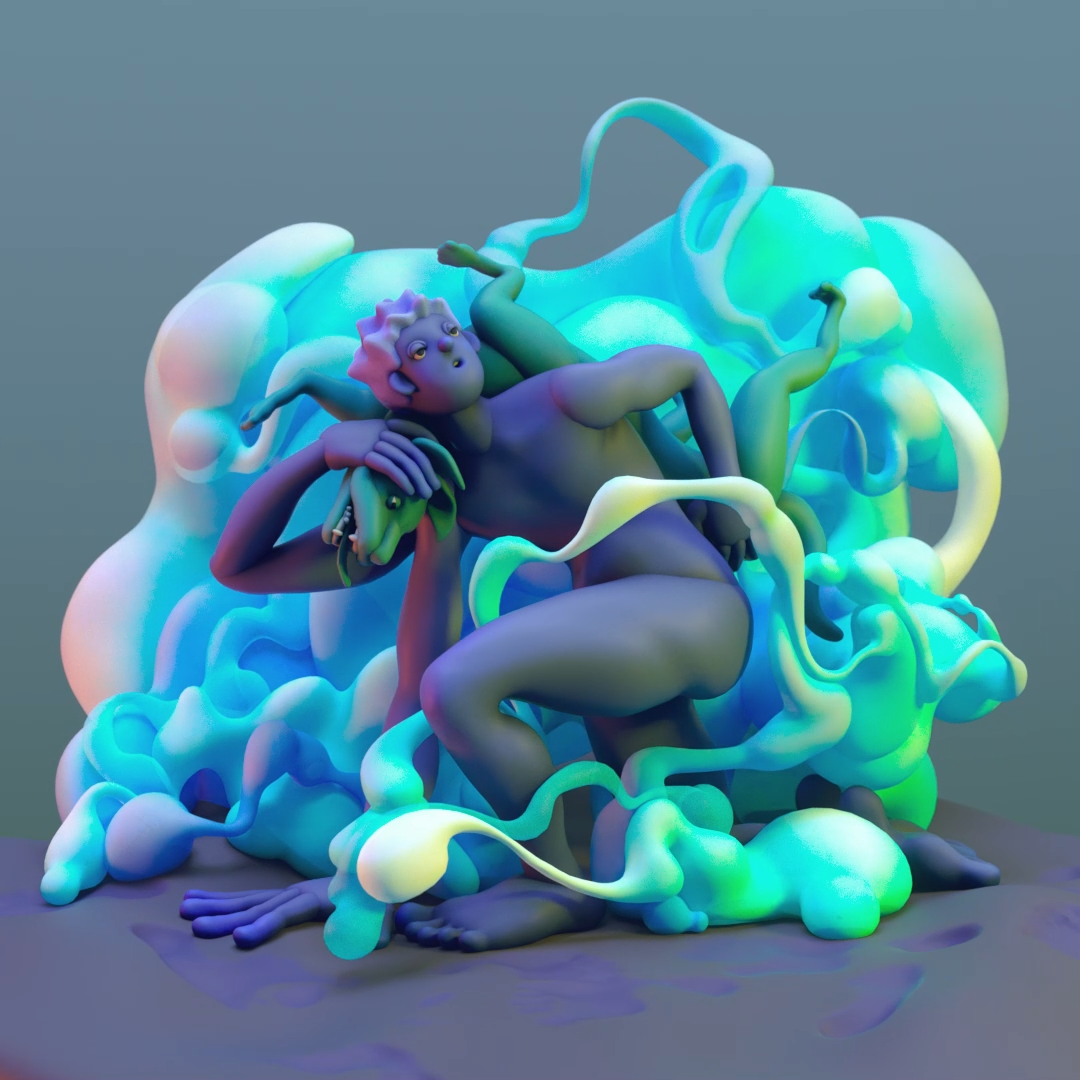 Dog & Man: Animated VR Sculpt 3d 3d illustration animation character design cinema 4d digital art diligence dog dog illustration figurative illustration sculpt smoke stuart wade vr vr sculpt