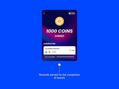 UI Card for Rewards Earned after Completing a Quest achievements figma gamification membership mobile mobile app quests redeem rewards rewards ui ui design uikit uiux unlocked ux ux design web design