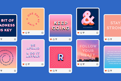 Frontage Pro – Social Posts blue font inspiration layered pink posts quotes social type typeface typography