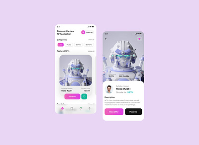 NFT Mobile App UI Design app design crypto dashboard dashboard ui nft nft app ui ux