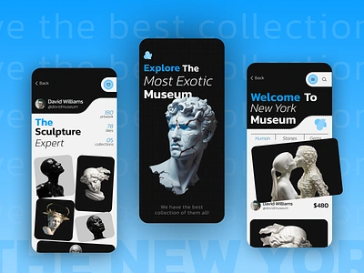 Museum Mobile App art branding design latest mobile app design mobile mobile app mobile app design museum museum app museum art museum mobile museum mobile app museum mobile app design new york new york museum sculptures trending mobile app design typography ui ux