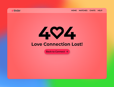 404 Page 404 404 not found 404 page application dailyui design figma tinder ui ux web design webpage