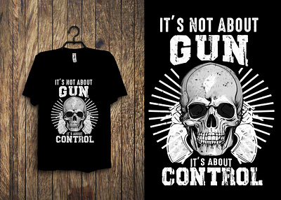 Skull Gun T- shirt Design design graphic design grunge gun gun t shirt gun t shirt design hunter illustration skull skull t shirt skull t shirt design t shirt vector vintage