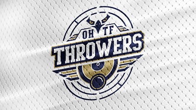 OHTF Throwers Logo blue and gold design eagle high school logo throwers track track and field vector