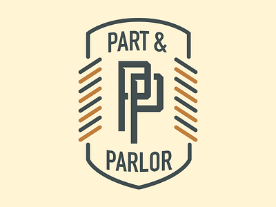 Part & Parlor Badge badge barber barber shop branding design graphic design hair identity illustration logo mark salon