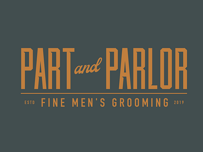 Part and Parlor Alt Wordmark barber barber shop branding design graphic design identity illustration logo mark salon wordmark