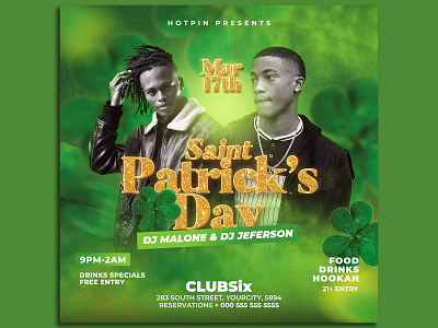 St Patrick’s Day Flyer Template shamrock