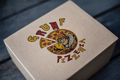 Grunf Pizzeria branding comics design graphic design grunf illustration logo typography vector