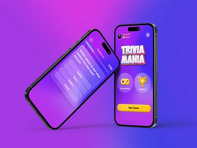 Game Design Concept aurora game game design glassmorphism mobile trivia ui