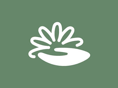 Handcare - Logo brand care flower green hand logo selfcare sustentability