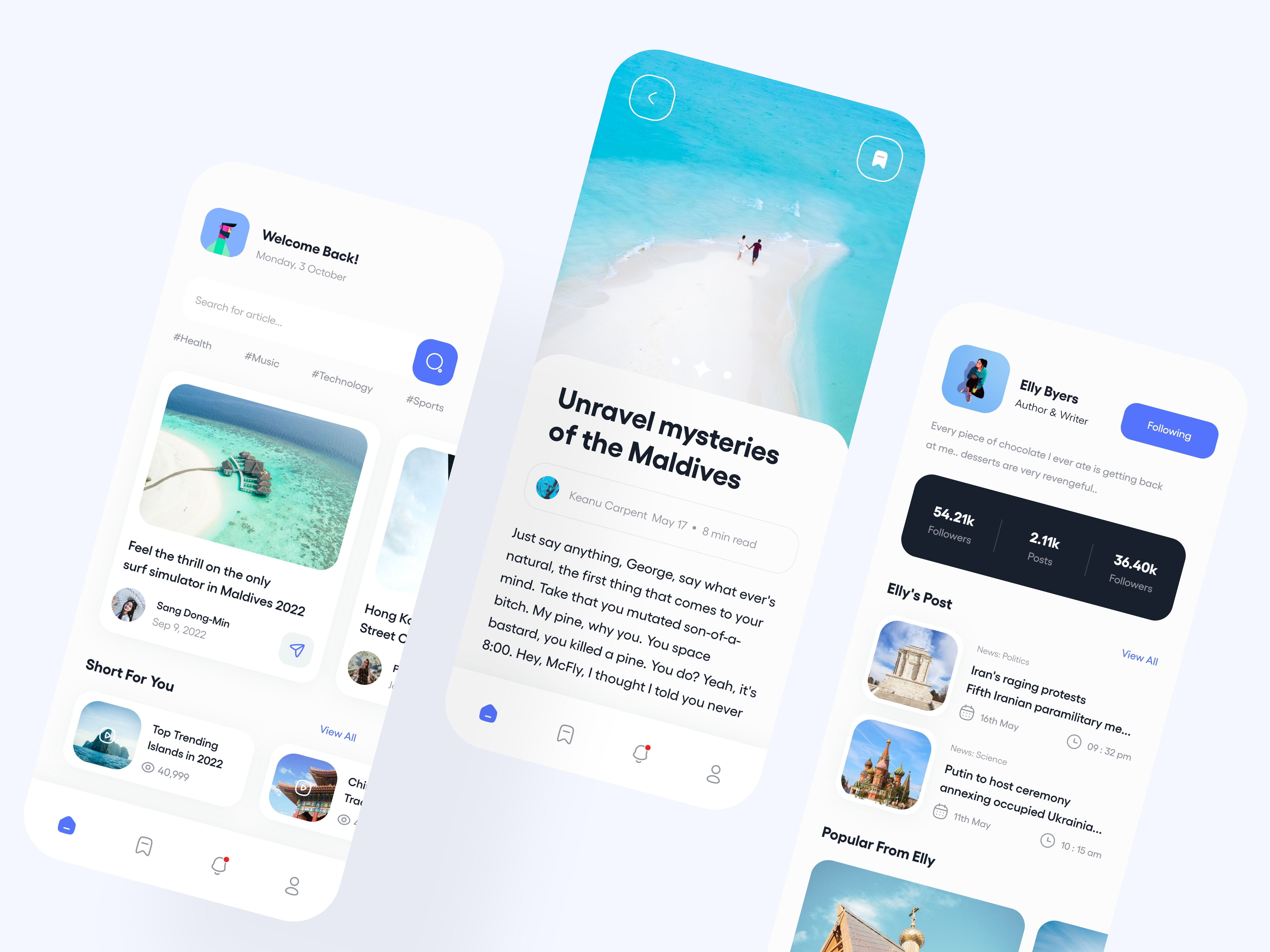 News Mobile App adobexd branding clean colors design illustration logo new popular ui