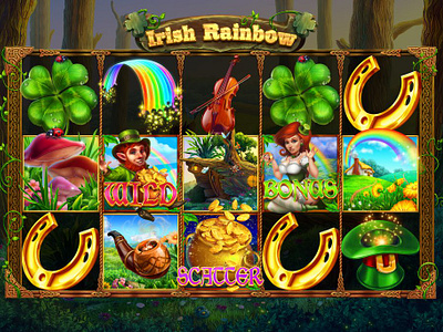 Game reels development for the online slot game "Irish Rainbow" caino art casio design design digital art gambling gambling art gambling design game art game design graphic design irish game irish slot irish themed slot design slot game art slot game design ui ui art ui design