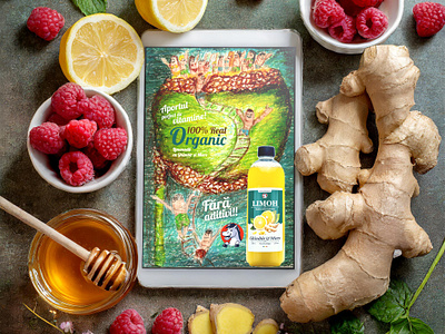 Advertising Campaign - Limonadă cu Ghimbir și Miere adverting campaign advertising ginger honey instagram lemons oil pastels organic food painting stories