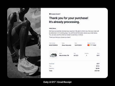 Daily UI 017 - "Email Receipt" daily ui ui