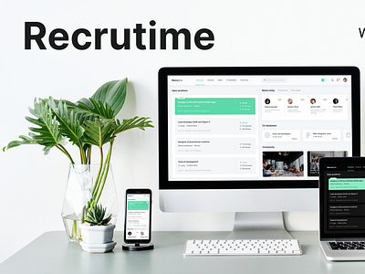 Recrutime - SaaS / Web application for HR figma mobile app mobile app design saas typography ui user experience user interface user research ux web app web application design web design