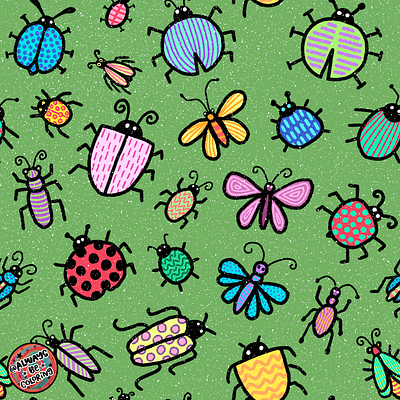Spring Bugs Collection alwaysbecoloring bugs design graphic design illustration insects pattern pattern design procreate seamless pattern
