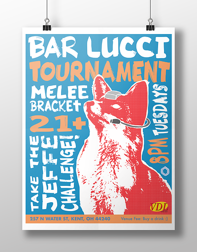 BLT SSBM Weekly Tournament Series Poster bold hand lettering mixed media poster ssbm typography video games