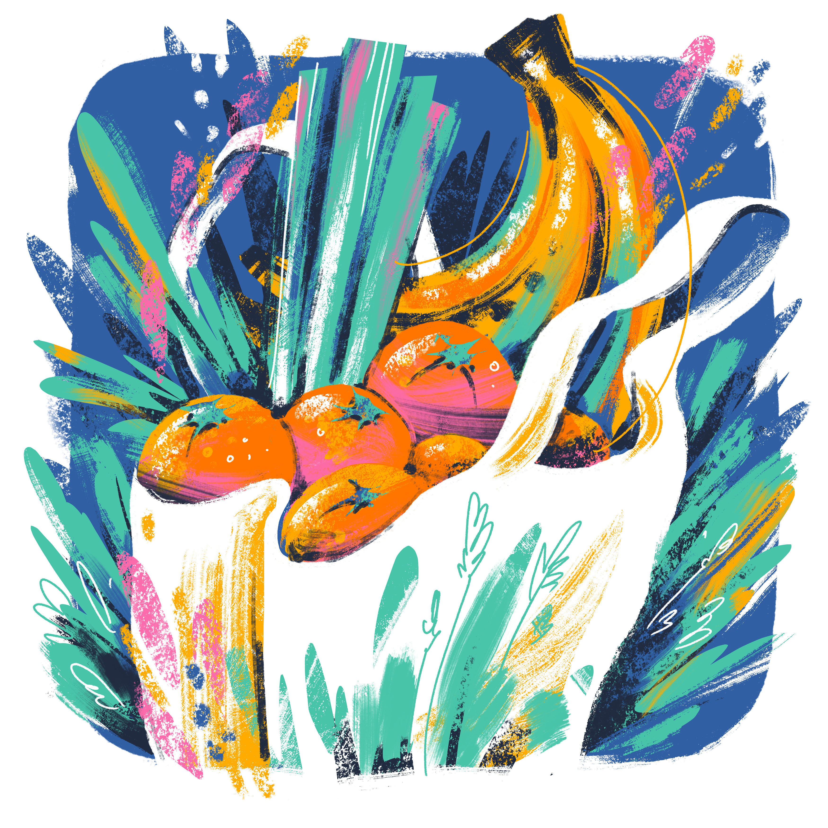 Farmers market fruits illustration illustrator market paiting still life veggies