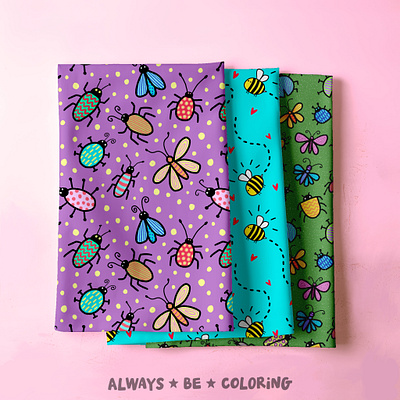 Spring Bugs Collection alwaysbecoloring bugs design graphic design illustration insects pattern pattern design procreate seamless pattern