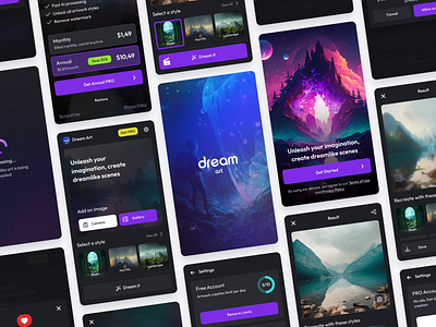 Dream Art: AI Art from Image - Mobile App UX/UI Design android app design branding design graphic design illustration logo mobile soft ui ux