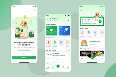 Reptile mobile app design concept graphic design ui