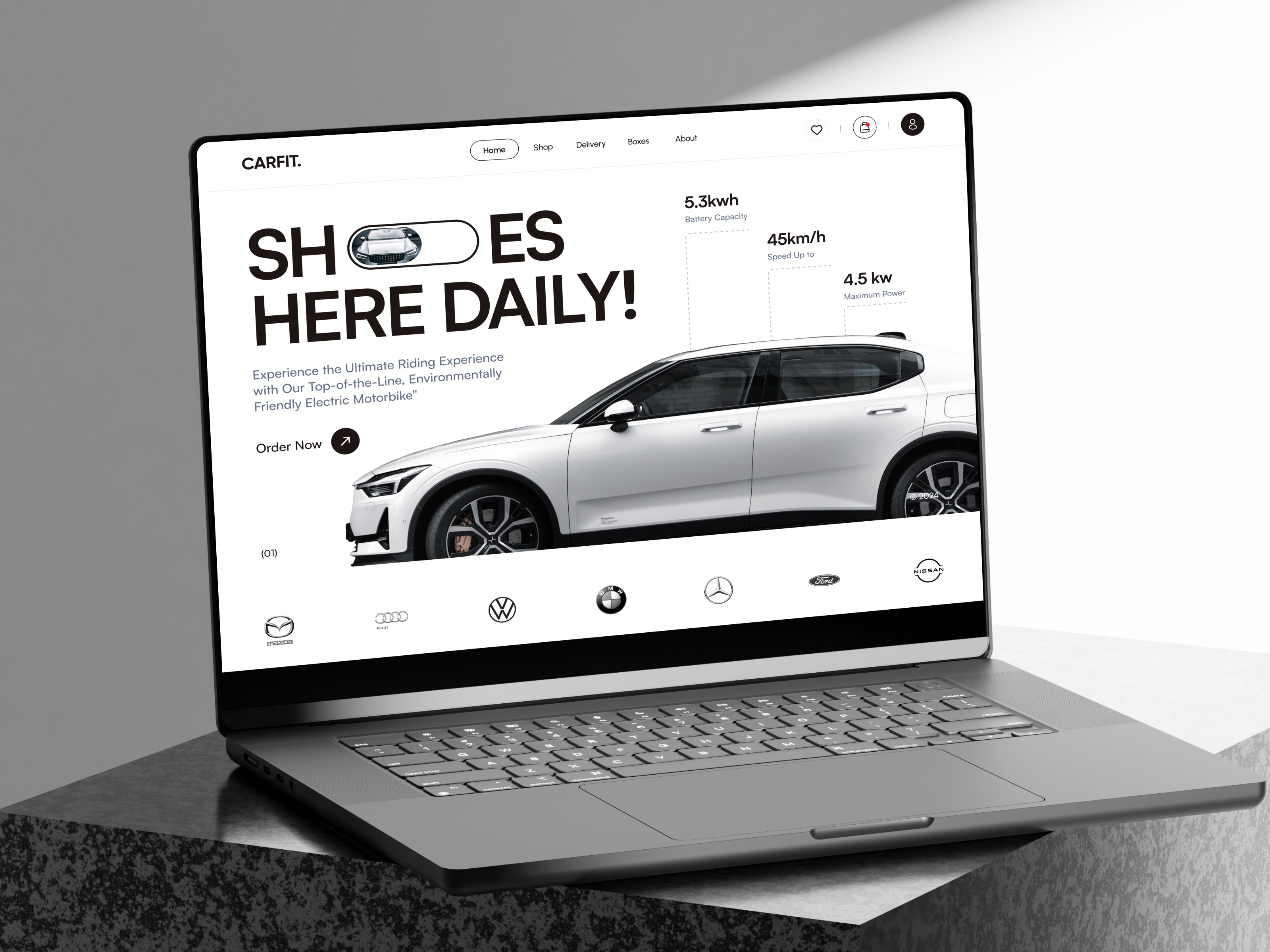 EV Car Landing Page car electric elementor ev framer landing page rental shopify template theme ui vehicle webflow website wordpress