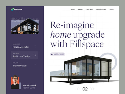 Real Estate Homepage agent case study clean colorful home housing interface minimal modern product design real estate service ui ux interface web website