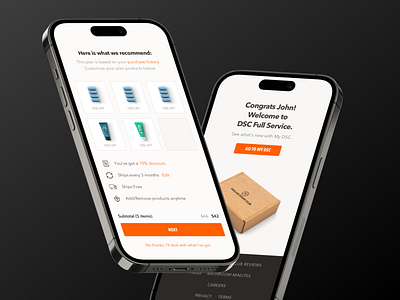 Dynamic plan based on your purchase history 🧡 DSC checkout dollar shave club dsc e commerce member ui