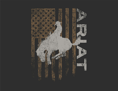 Bronco Flag americana bronco cowboy flag graphic design illustration rodeo tee shirt western