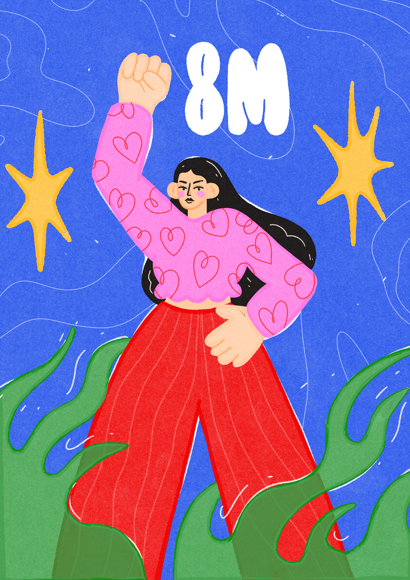 8M International Women's Day character digital art editorial graphic design illustration womensday