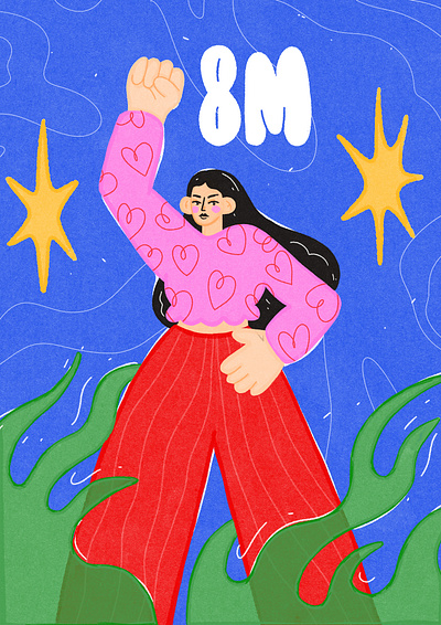 8M International Women's Day character digital art editorial graphic design illustration womensday