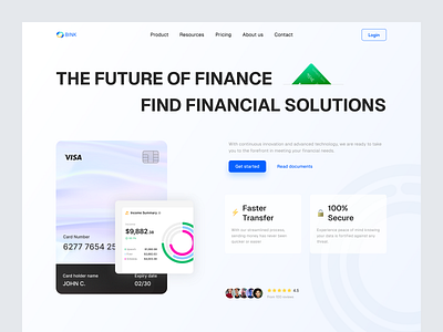 Bink - Hero Section design finance financial fintech hero section landing page ui ui design ux web design