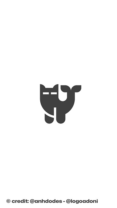 Minimal Little Cat Fish Logo branding design illustration logo logo design logo designer logodesign minimalist logo minimalist logo design negative space logo