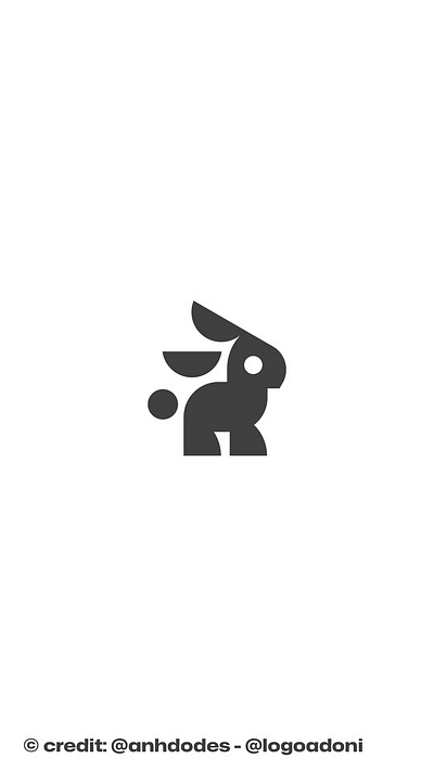 Minimal modern Little Bunny Logo branding design illustration logo logo design logo designer logodesign minimalist logo minimalist logo design negative space logo