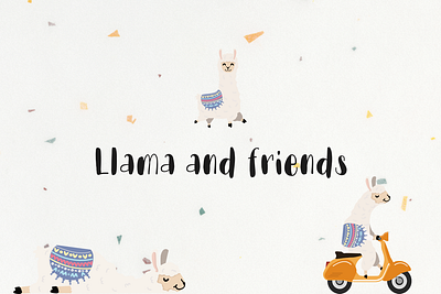 Llama and Friends Playful Font branding font kids font playful font