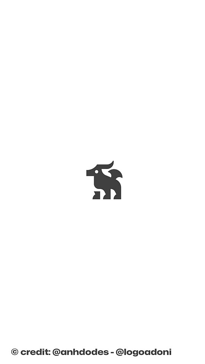 Minimal Mythical Goat Logo branding design illustration logo logo design logo designer logodesign minimalist logo minimalist logo design negative space logo