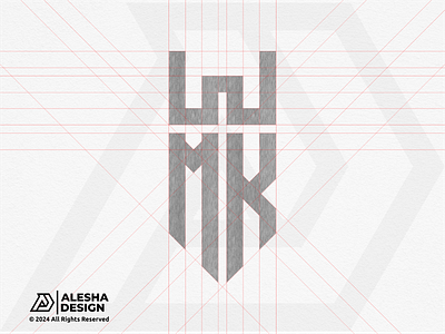 MKW or WMK Logo Mark branding company creative geometric grid icon initial initials k letter logo logo mark m modern monogram simple sport symbol w wordmark