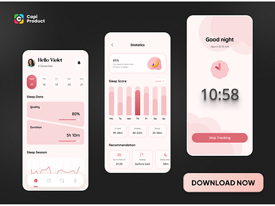 Sleep Time App - Minimal Style app app design creative design minimal minimal style mobile mobile app sleep app ui ui design ui ux