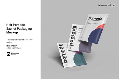 Hair Pomade Sachet Packaging Mockup foil