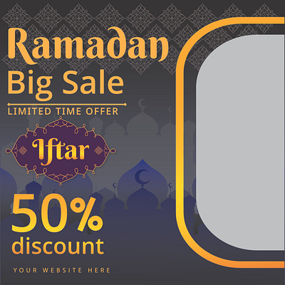 Ramadan sale social media post banner template adobe photoshop banner branding design eid graphic design illustration motion graphics offers poster design ramadan vector