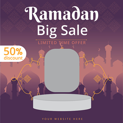 Ramadan sale social media post banner template adobe photoshop banner branding design eid graphic design illustration offers poster poster design ramadan social media post vector