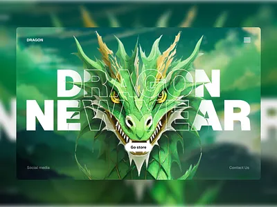 Green Dragon Year Landing Page branding design graphic design hero hero section illustration landing page ui web design