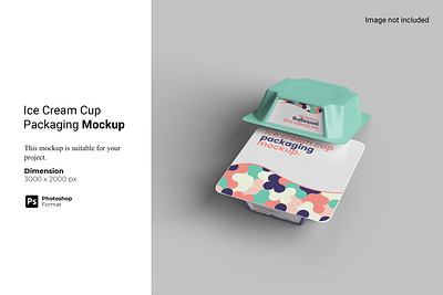 Ice Cream Cup Packaging Mockup 3d