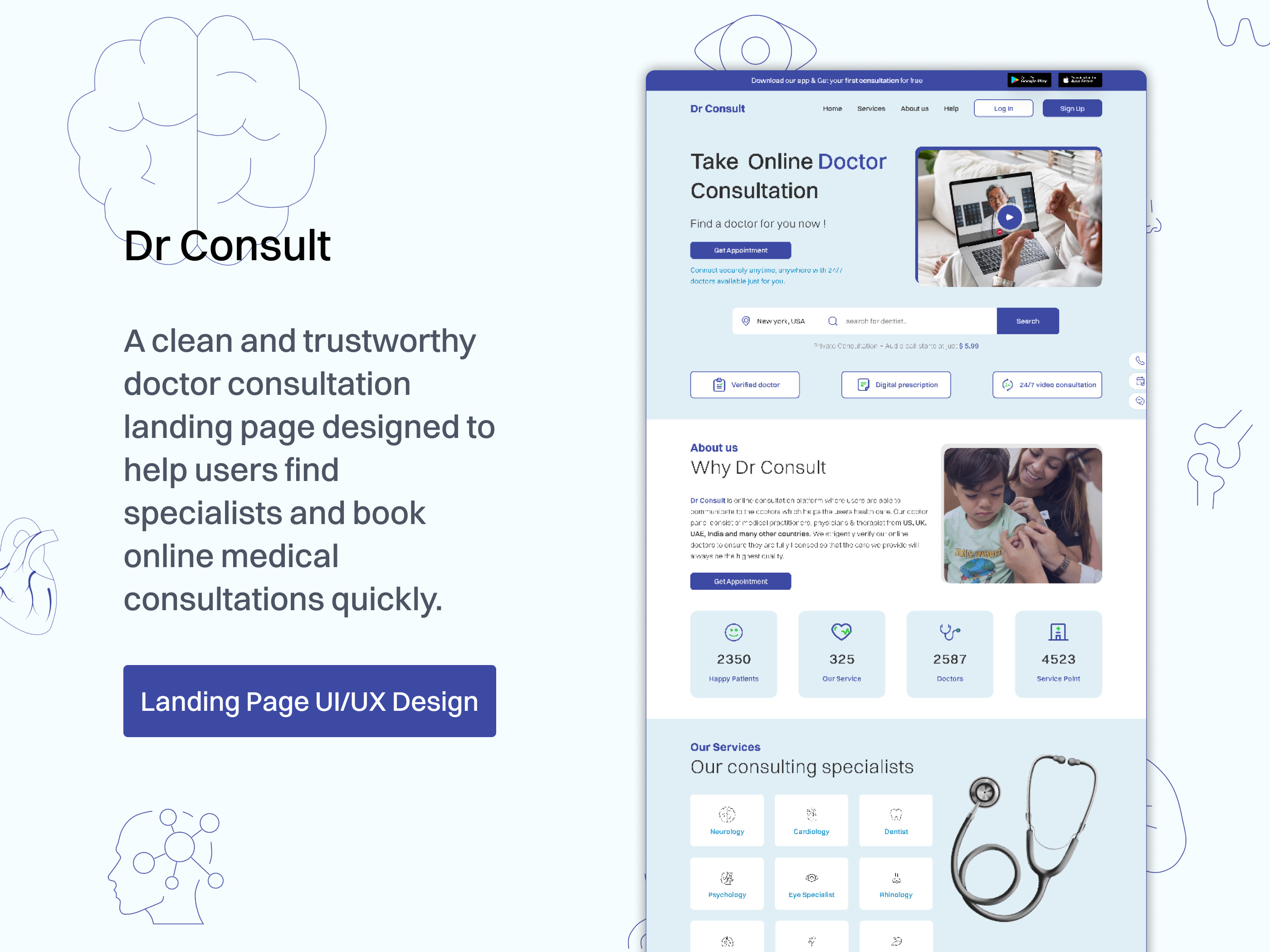 Medical Landing Page – Inspiring Healthcare Website Design consultation landing page doctor appointment doctor landing page health landing page healthcare landing page design landing page medical landing page medical landing page design medical web design medical website ui ui design ui ux design web design website design