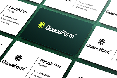 Business Card Design for QueueForm branding business card business card design design graphic design logo material design visiting card