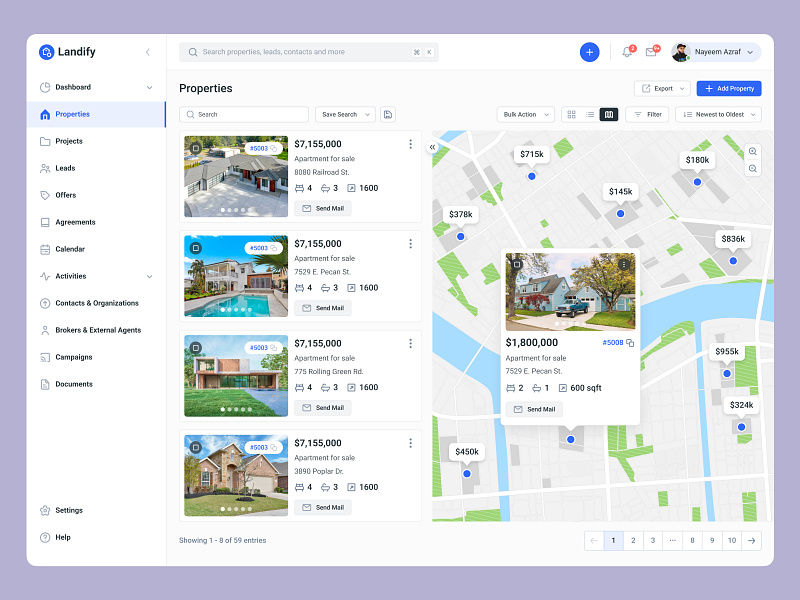 Real Estate CRM Platform crm dashboard crm software crm system for real estate halal landify property finder real estate real estate agency real estate app real estate crm platform real estate crm system real estate dashboard real estate listing map real estate management real estate marketplace real estate responsive website real estate search portal realestate agent dashboard uiux design web design