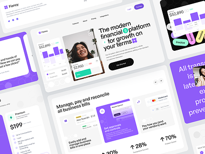 Fiancy - Financial Website branding economy financial flat hero illustration landing page platform saas ui ui website user experience user interface website