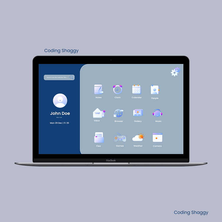 Dashboard Menu Screen UI by CodingShaggy on Dribbble